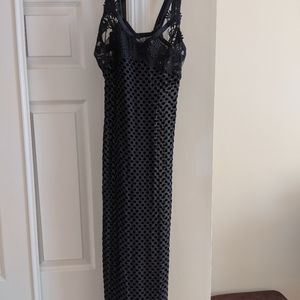 La Perla black silk blend long nightgown S/2IT